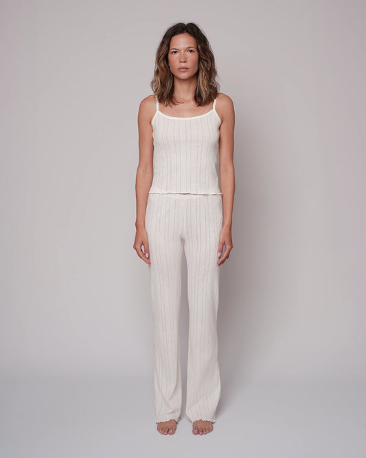 Ola - Pointelle set long Crema