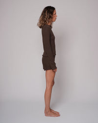 Paloma - Pointelle Set Short Marron