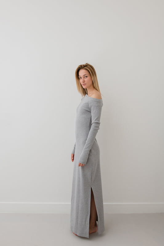 Talo long dress - melange gray