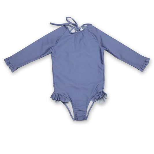 Swimsuit Long Sleeve Volants Adriatic Blue