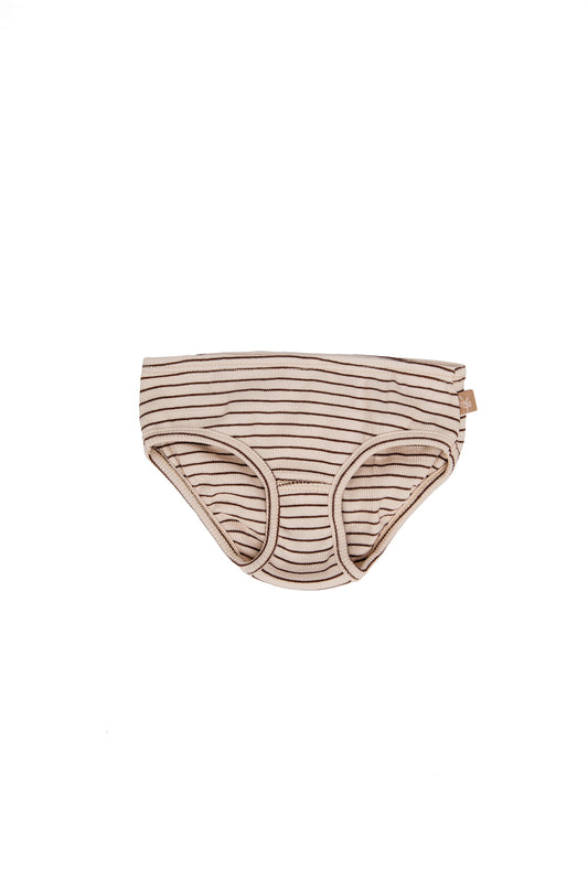 Girls panties chocolat/stripes chocolat duopack