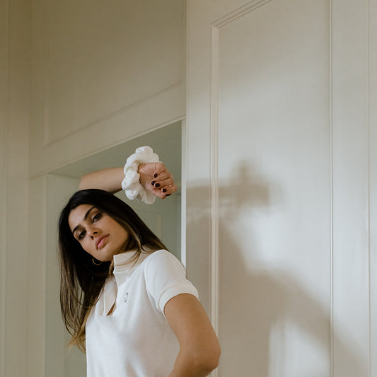 French terry scrunchie off white