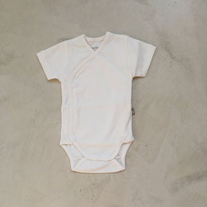 Newborn body short sleeves Off white