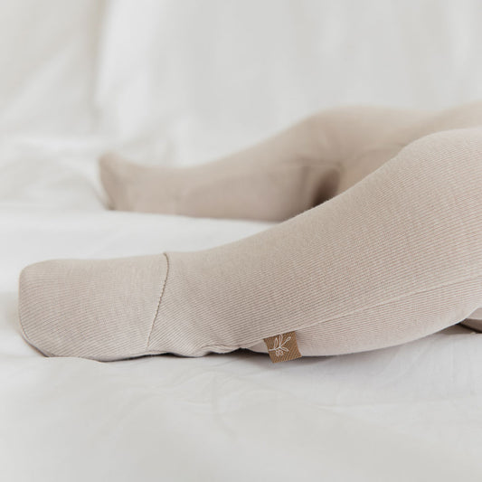 Newborn tights with slippers iced latte