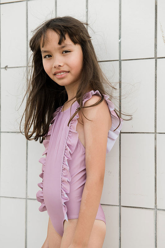 Swimsuit Volants Mauve