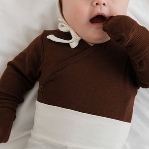 Newborn body long sleeves chocolat