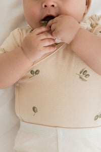 Newborn body short sleeves olives
