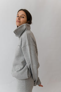 camp zip sweater grey melange