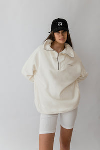 camp zip sweater off white