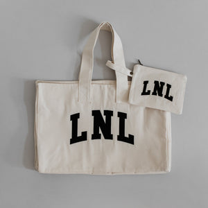 LNL oversized shopper  zipper and cosmetic bag