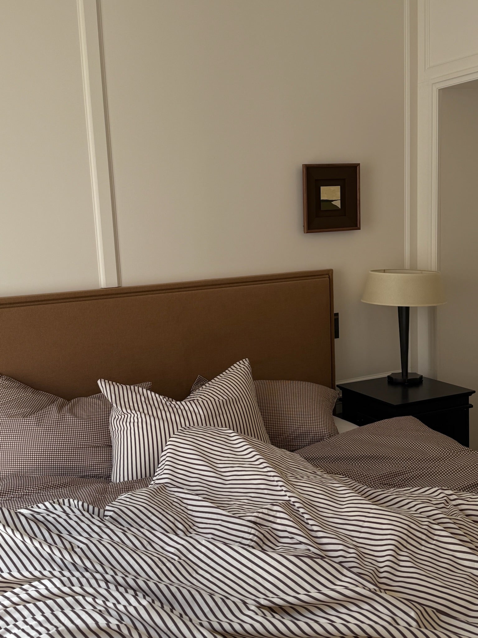 Marea - Bedding Set Marron stripes