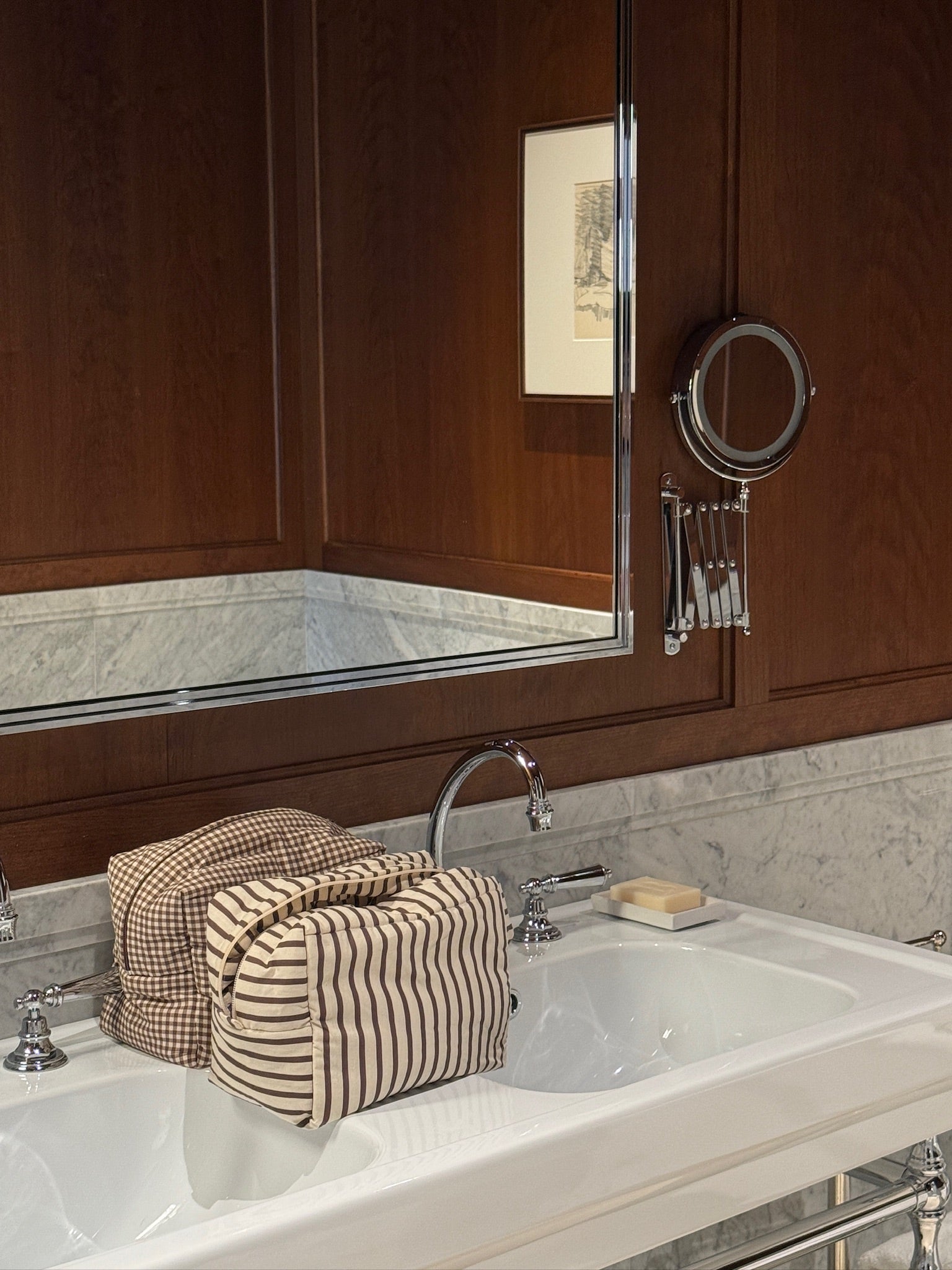 Marea - Cosmetics Bag Marron check