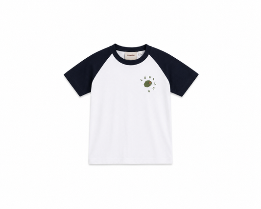 lunilou olive t-shirt white-navy