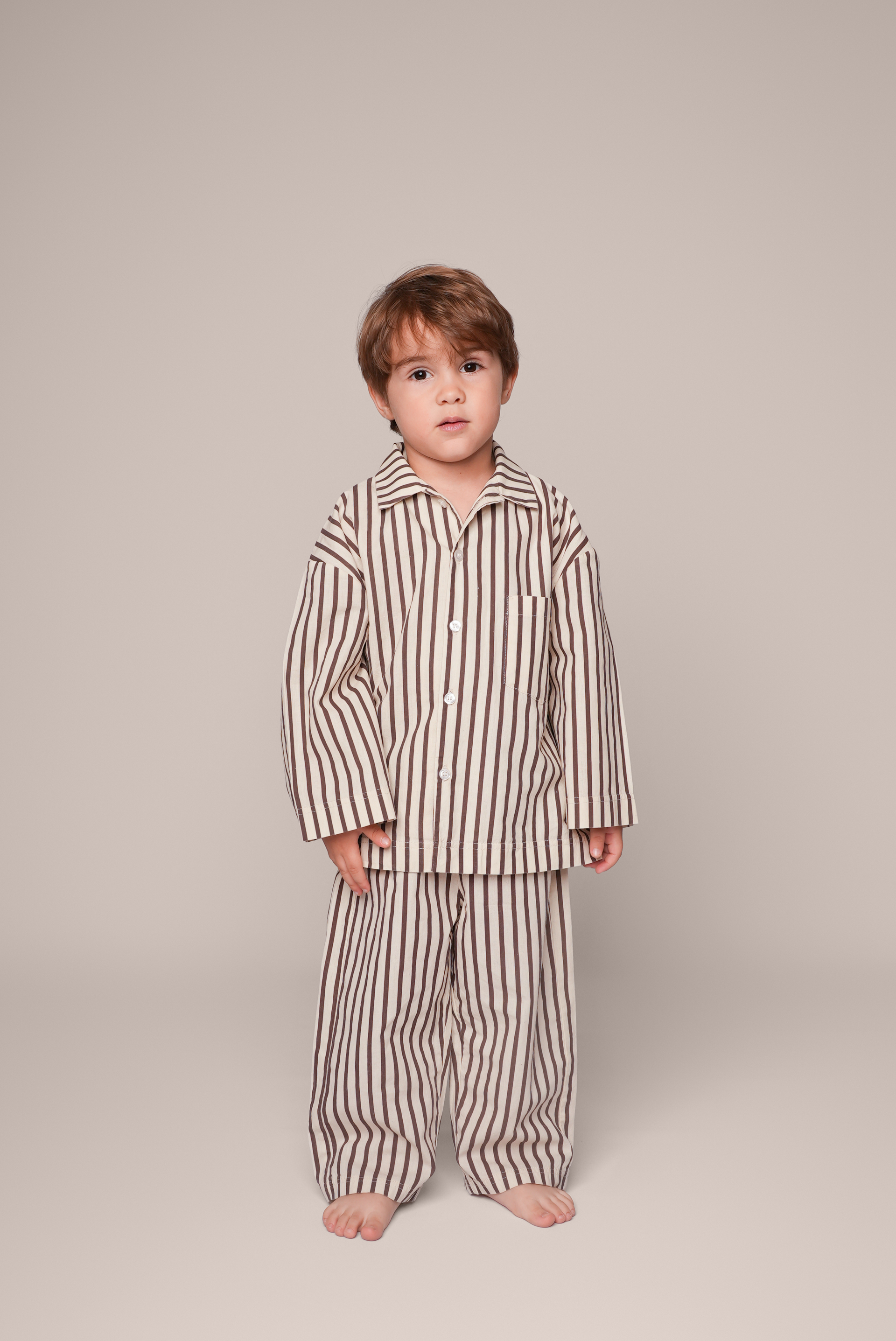 Marea - Kids Pyjamas Marron stripe