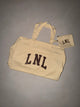 LNL oversized shopper zipper and cosmetic bag natur