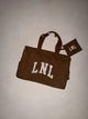 LNL oversized shopper zipper and cosmetic bag chesnut