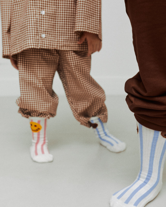 kids groovy organic cotton socks off white/blue