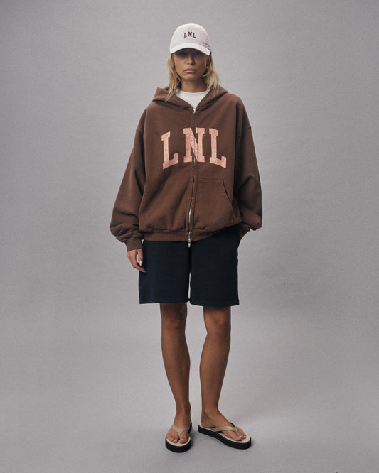 LNL zip up hoodie chesnut