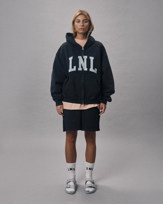 LNL zip up hoodie charcoal