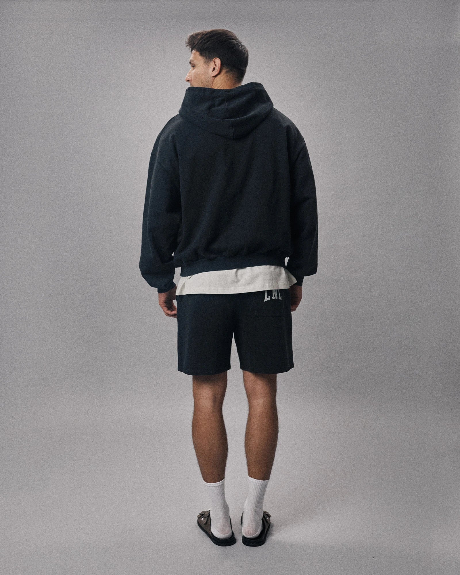 LNL zip up hoodie charcoal