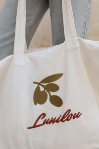 olive shopper bag off white