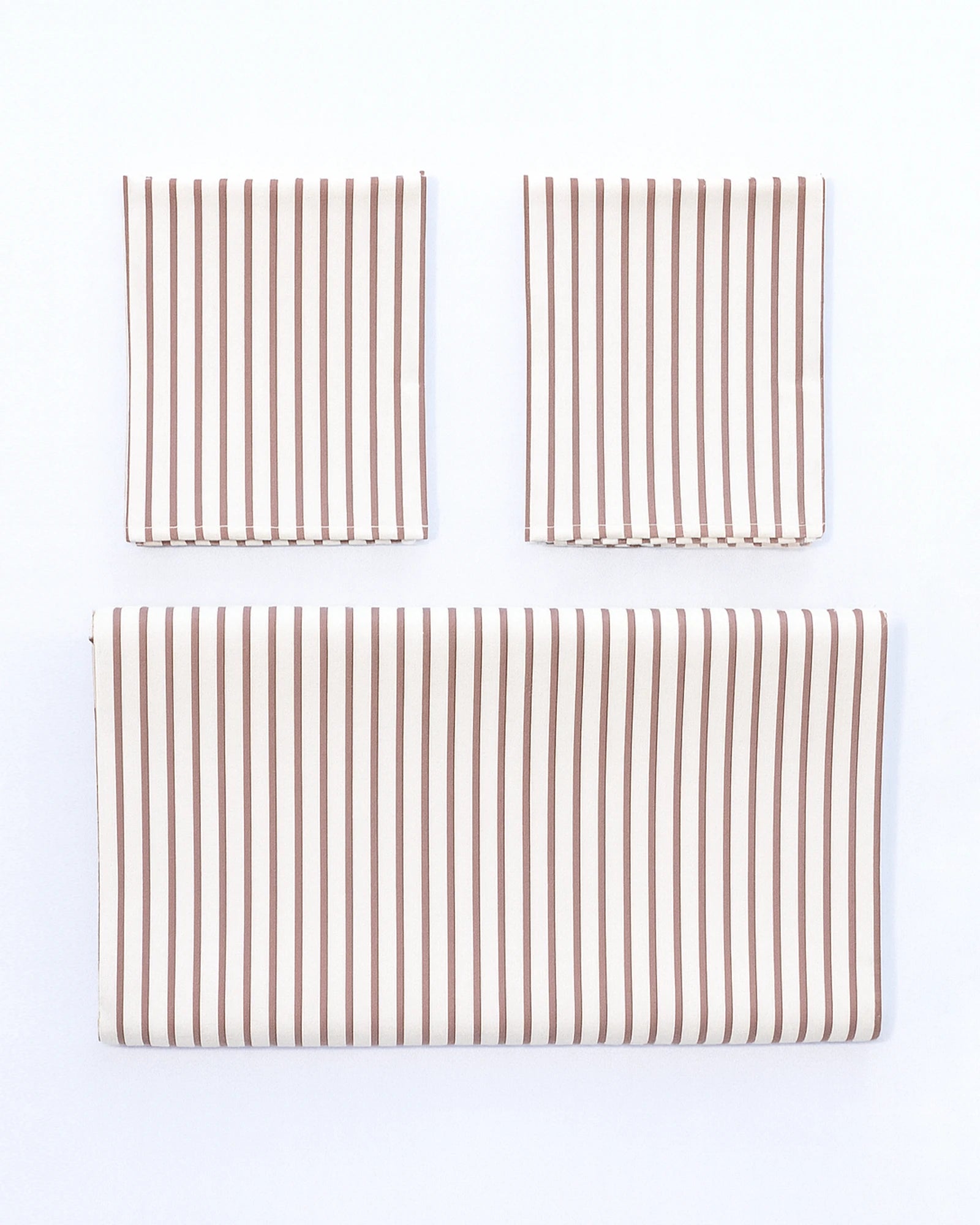 Marea - Bedding Set Marron stripes