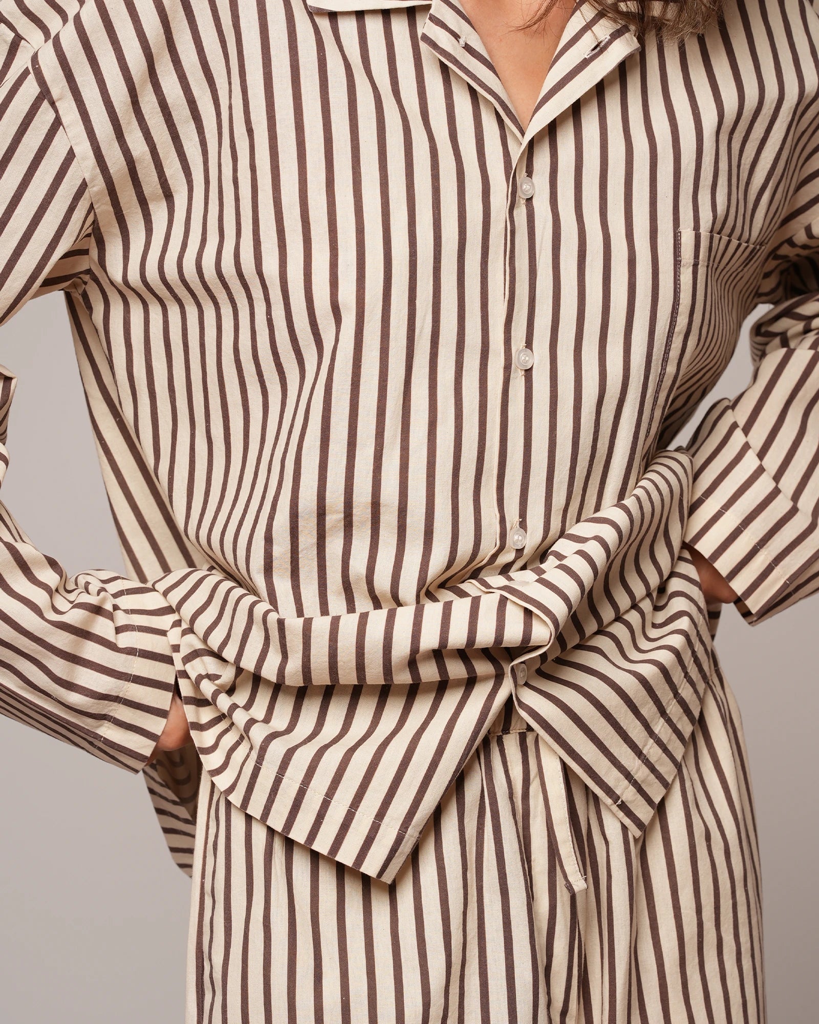 Marea - Pyjamas Marron stripes