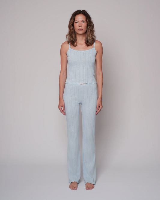 Ola - Pointelle set long Azul