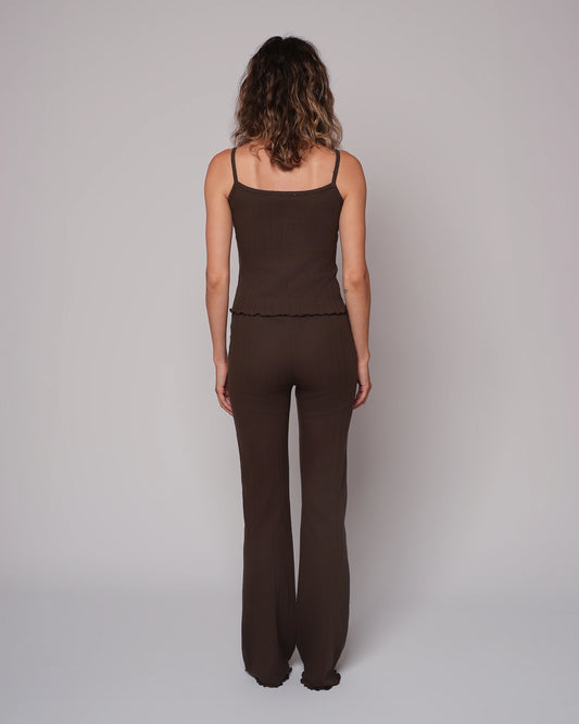 Ola - Pointelle set long Marron