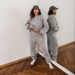 Trainers oversized organic cotton women melange gray
