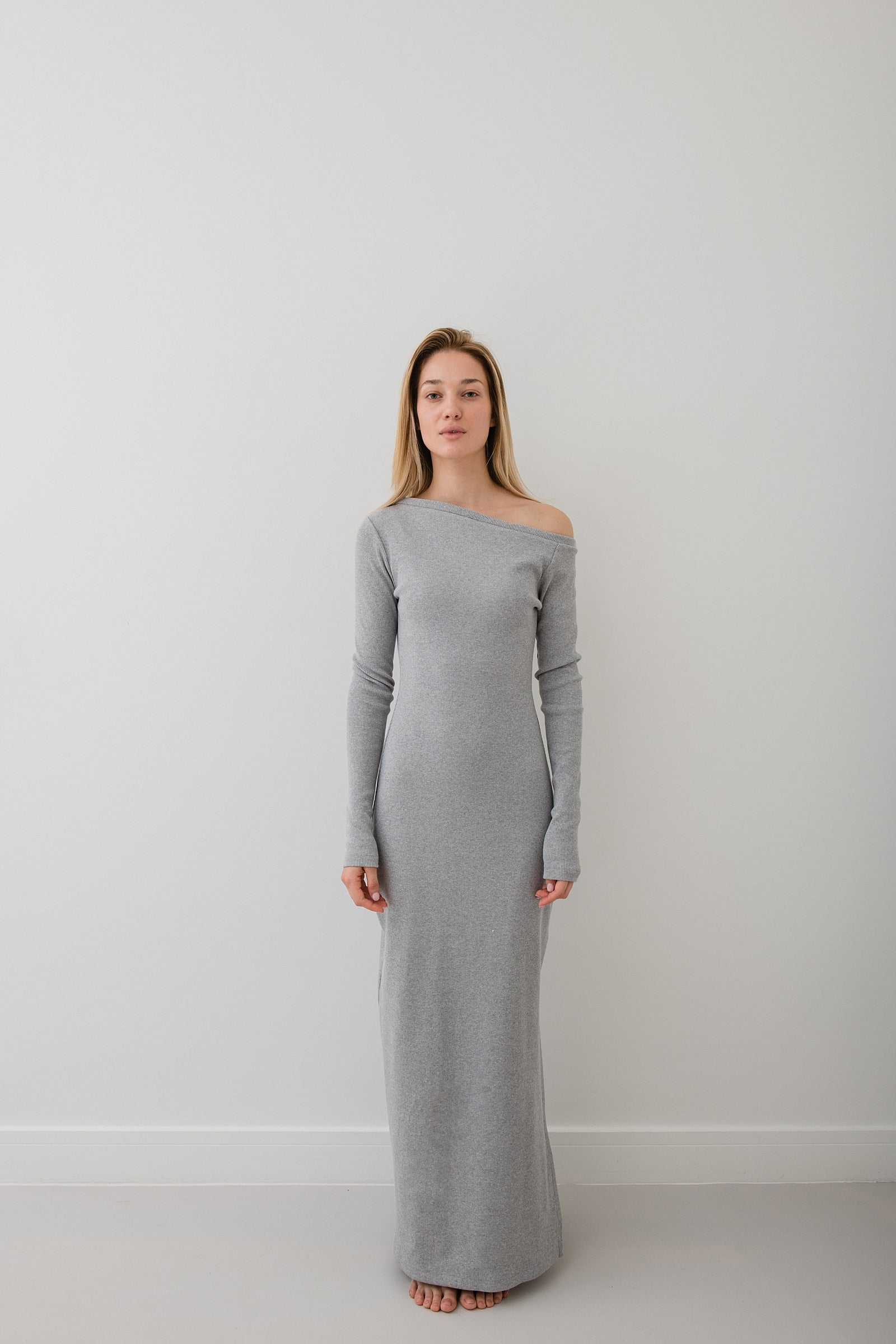 Talo long dress - melange gray