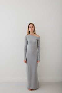 Talo long dress - melange gray