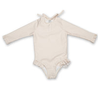Swimsuit Long Sleeve Volants Iced Latte