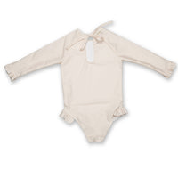 Swimsuit Long Sleeve Volants Iced Latte