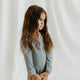 Rib body long sleeve stripes silver blue/iced latte