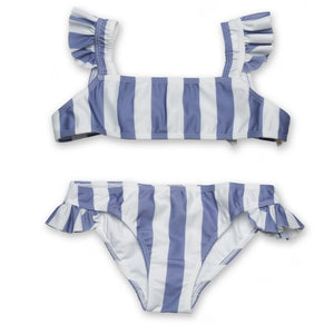 Bikini Volants Stripes Adriatic Blue