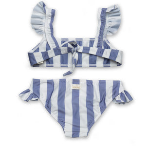 Bikini Volants Stripes Adriatic Blue