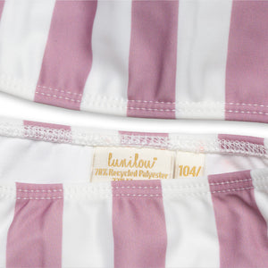 Bikini Volants Stripes Mauve