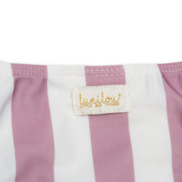Bikini Volants Stripes Mauve