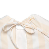Swimsuit Long Sleeve Volants Stripes Iced Latte