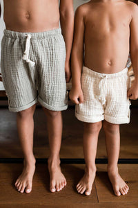 Muslin kids short pants Off White