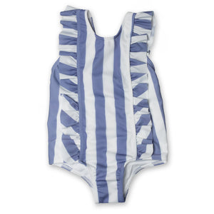 Swimsuit Volants Stripes Adriatic Blue