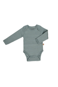 Rib body long sleeve stripes silver blue/iced latte