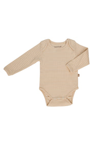 Rib body long sleeve sand/off white