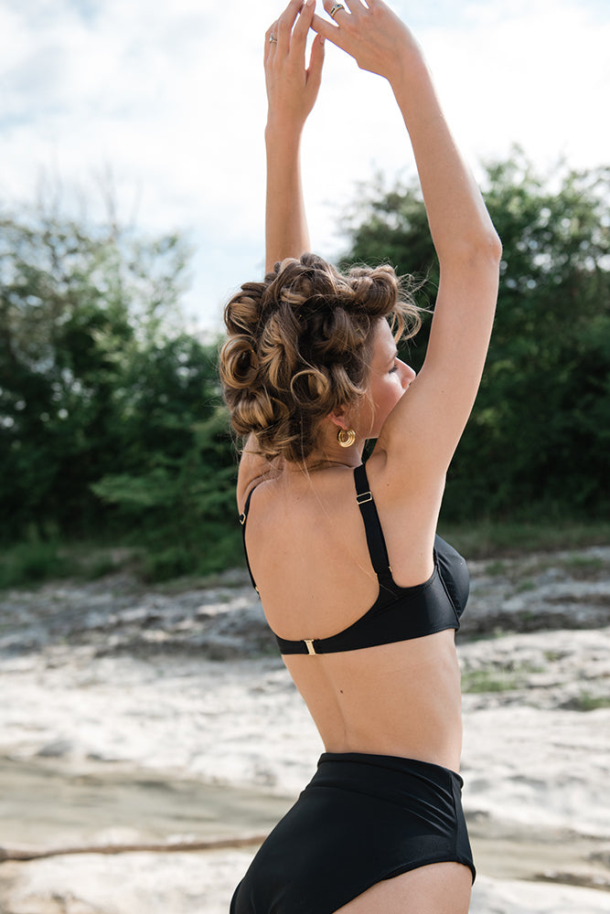 Bardot swim bustier noir