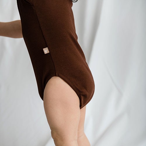 Rib body short sleeve chocolat