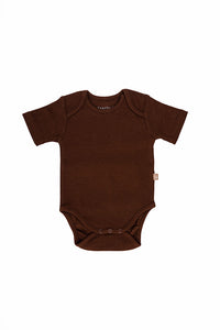 Rib body short sleeve chocolat