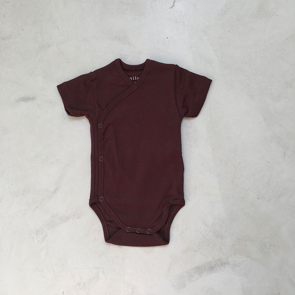 Newborn body short sleeves Chocolat