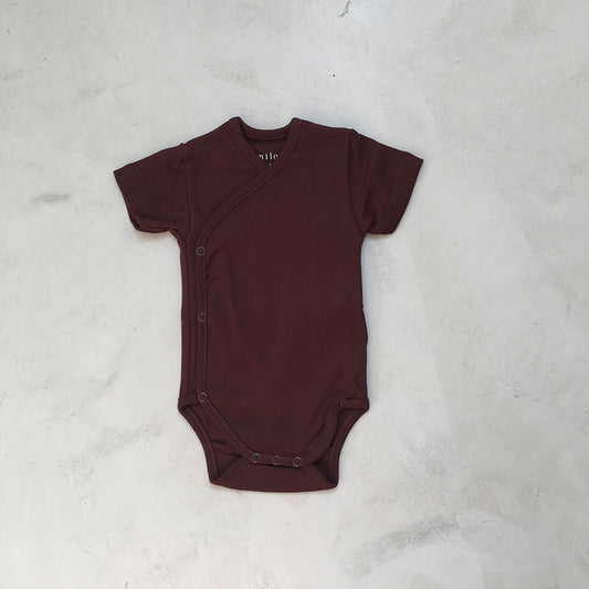 Newborn body short sleeves Chocolat
