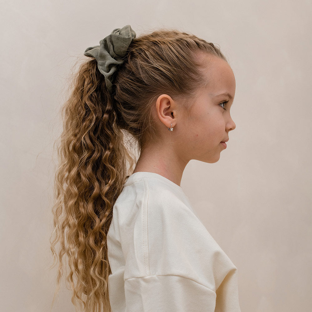 Hair scrunchie Covert green